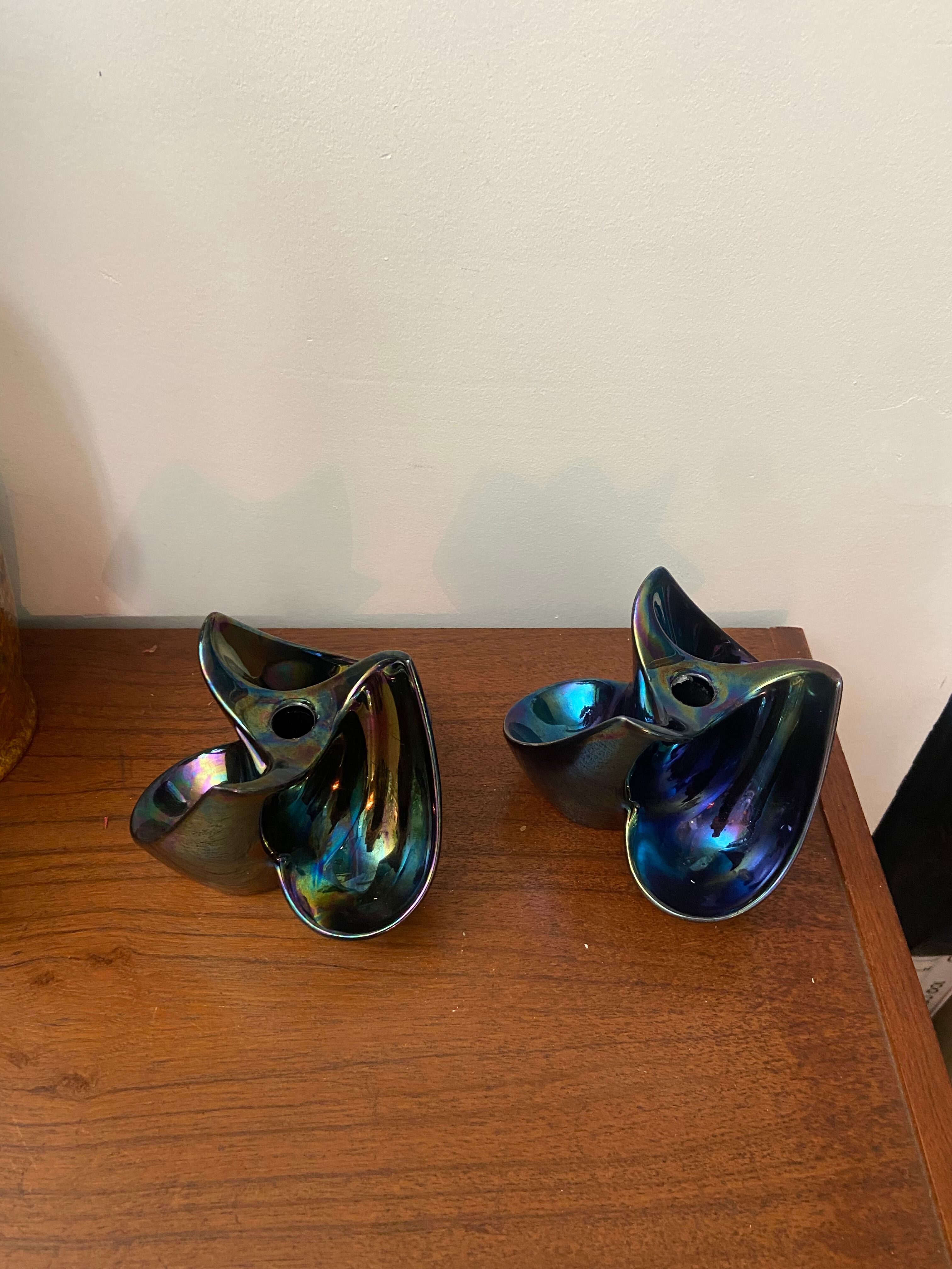 Pair of vintage Verceram candle holders