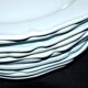 MONTEREAU Set of 12 old scalloped flat plates Pastel blue opaque earthenware 1820-30