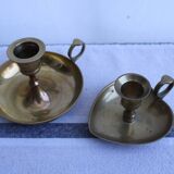 Set of 2 brass candle holders
