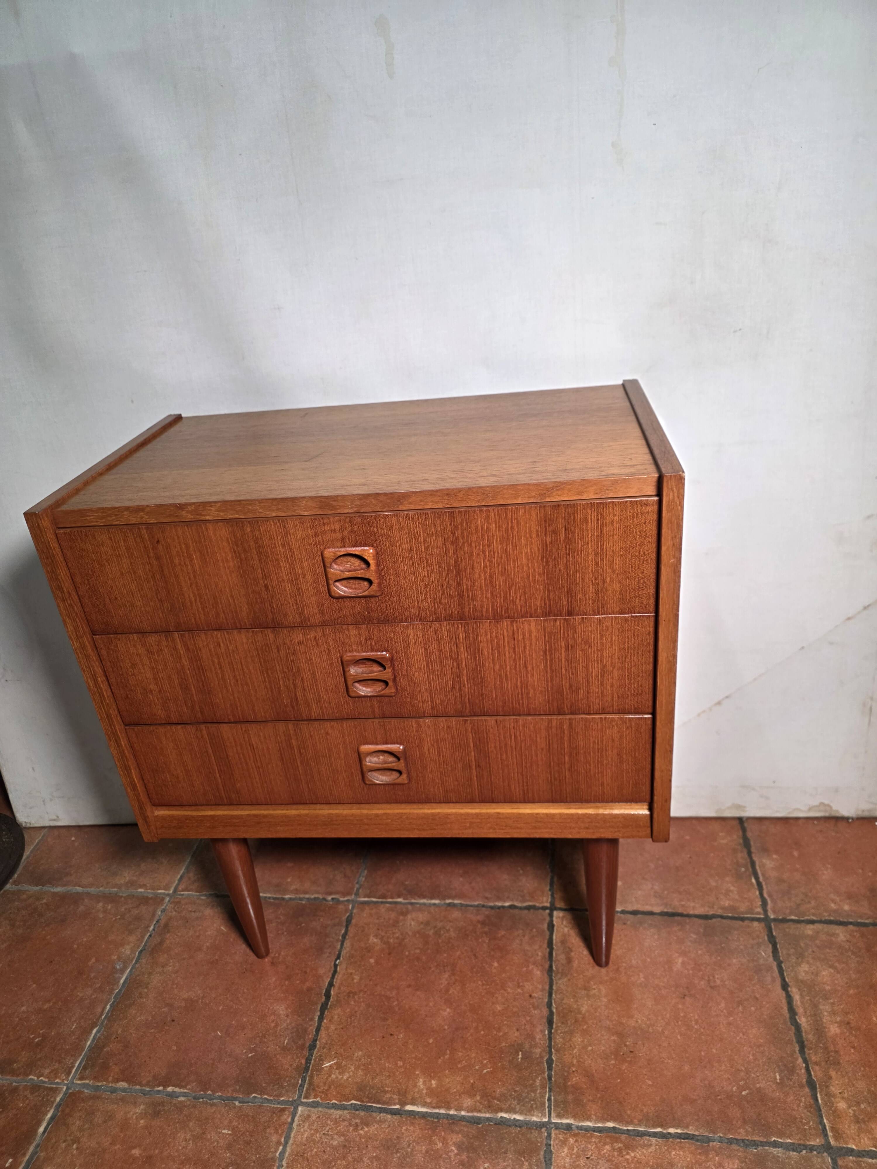 Scandinavian teak chest of drawers from the 1960s.