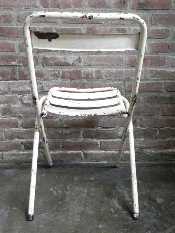 Chaise pliante en acier industriel