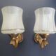 Pair of vintage gold wall sconces France