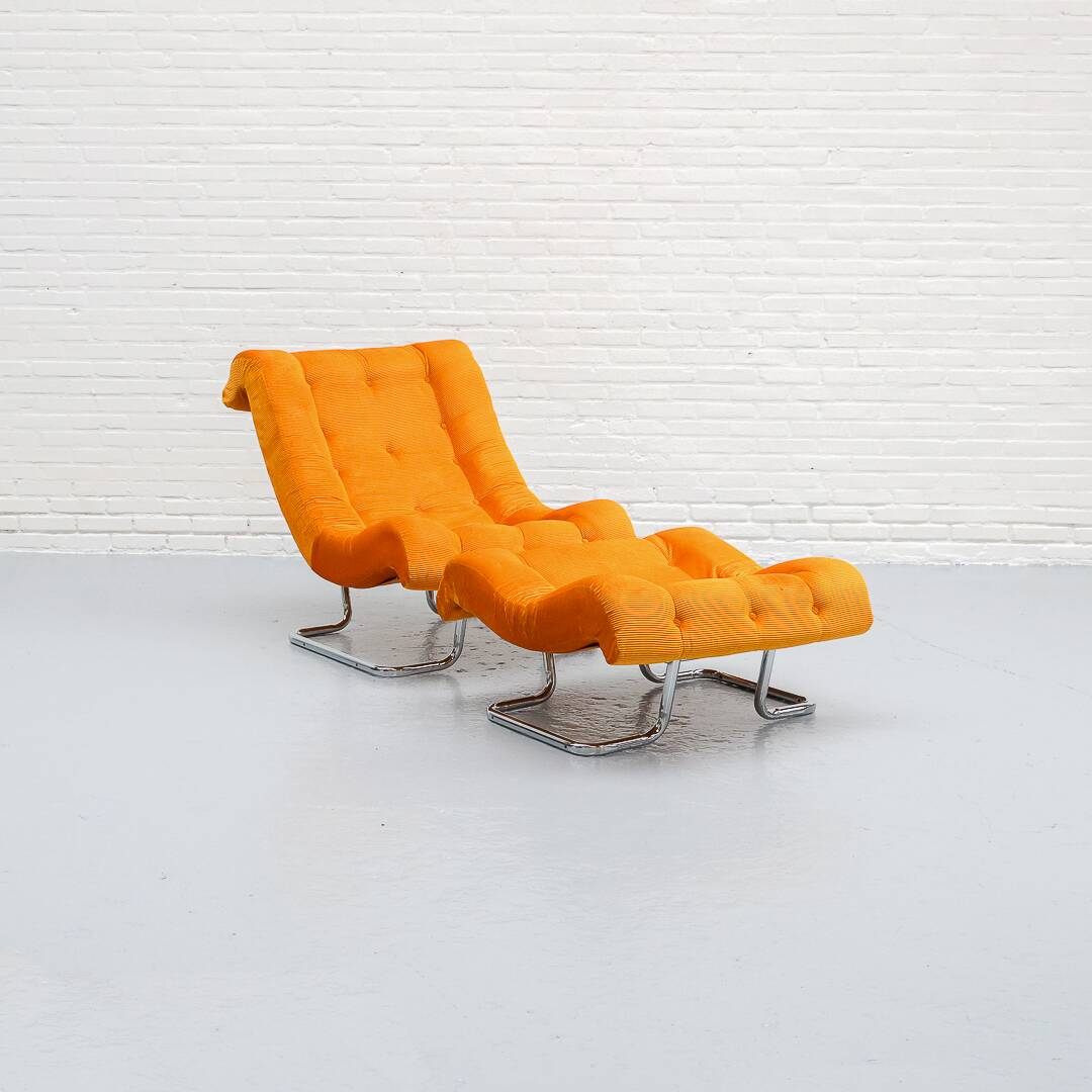 Fauteuil et repose-pieds Dux Formula années 1970