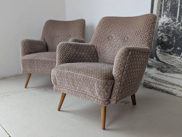 Paire de fauteuils cosy, vintage 1960