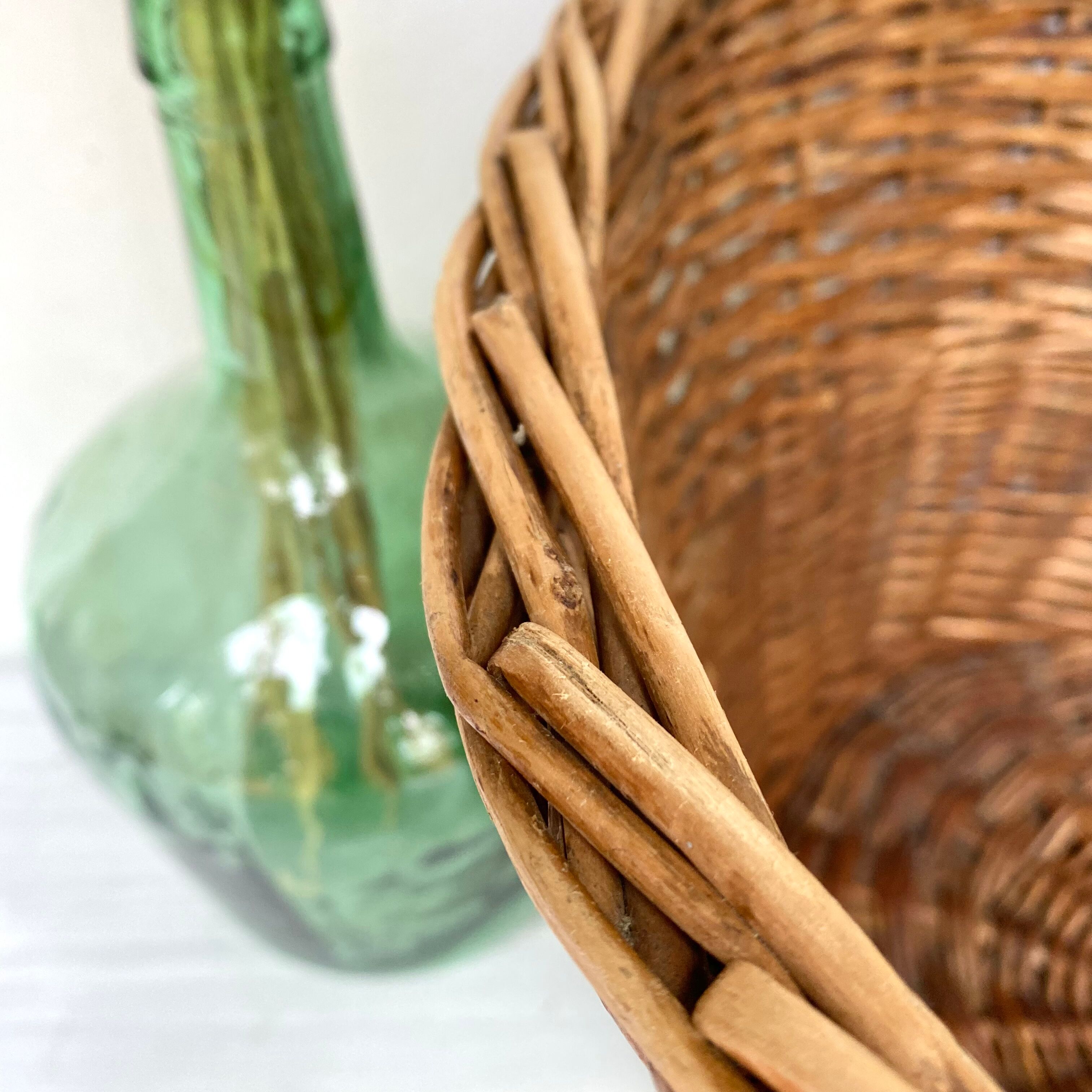 Braided wicker pot cover