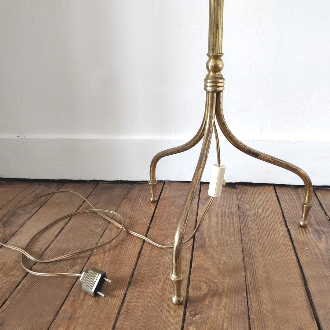 Golden tripod glass tablet lamp