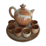 Service à liqueur vintage 8 pièces en grés