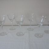 Lot B 6 glasses of chiseled crystal wine Height 15.5 cm Diameter edge sup. 8 cm
