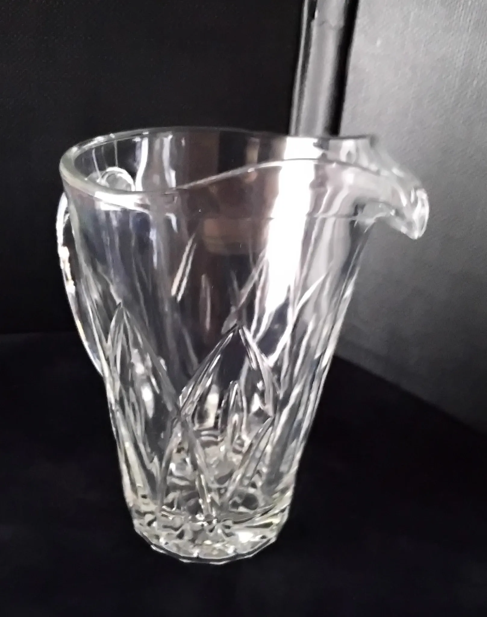 Water carafe, jug, pressed moulded glass pitcher.