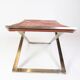 Tabouret en acier brossé et cuir cognac par Michael Christensen