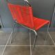 Scoubidou chair or vintage 1960 red chrome spaghetti chair
