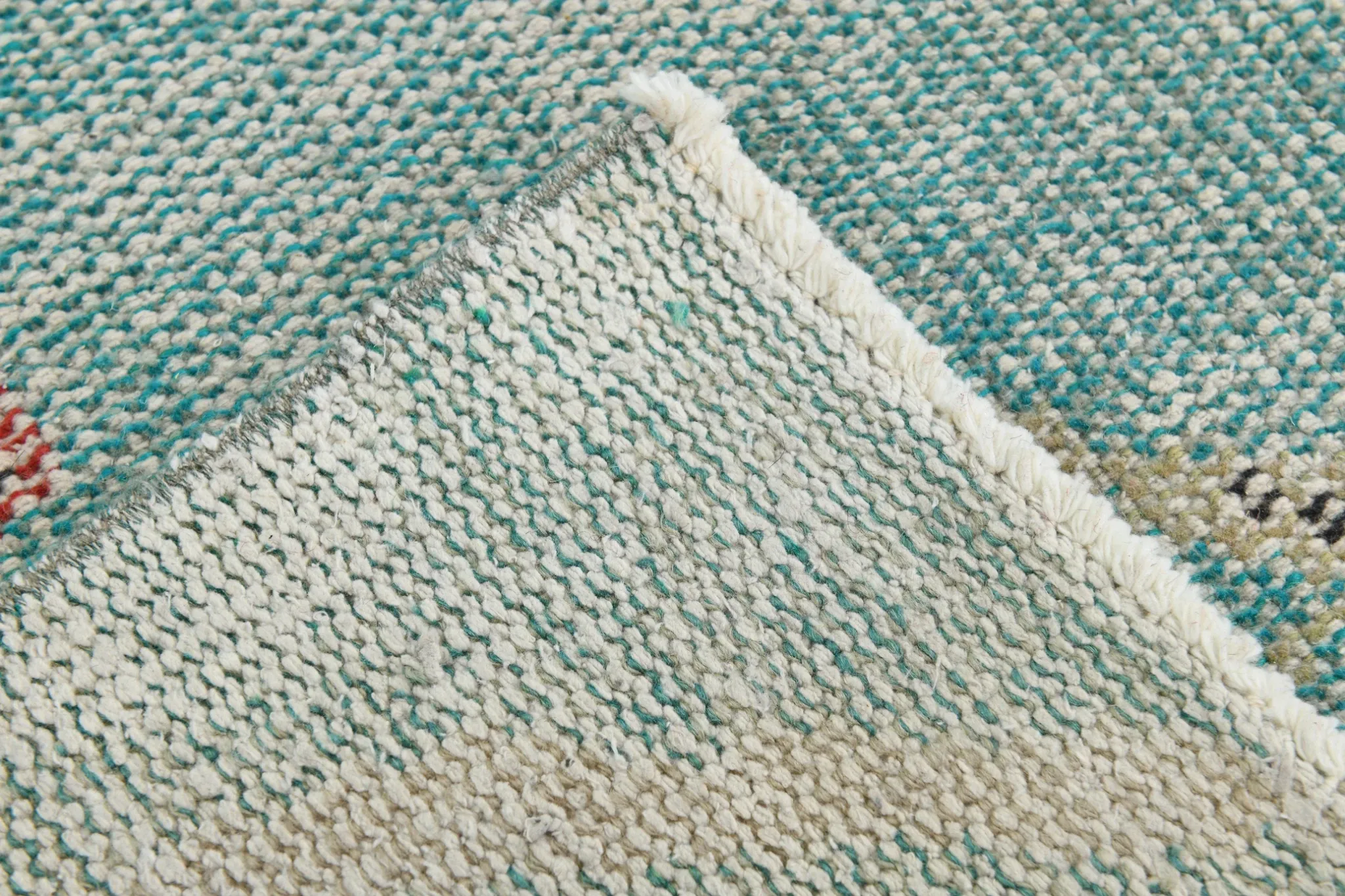 Teal Green Turkish Vintage Rug, Persian Style Living Room Carpet, 222x321Cm