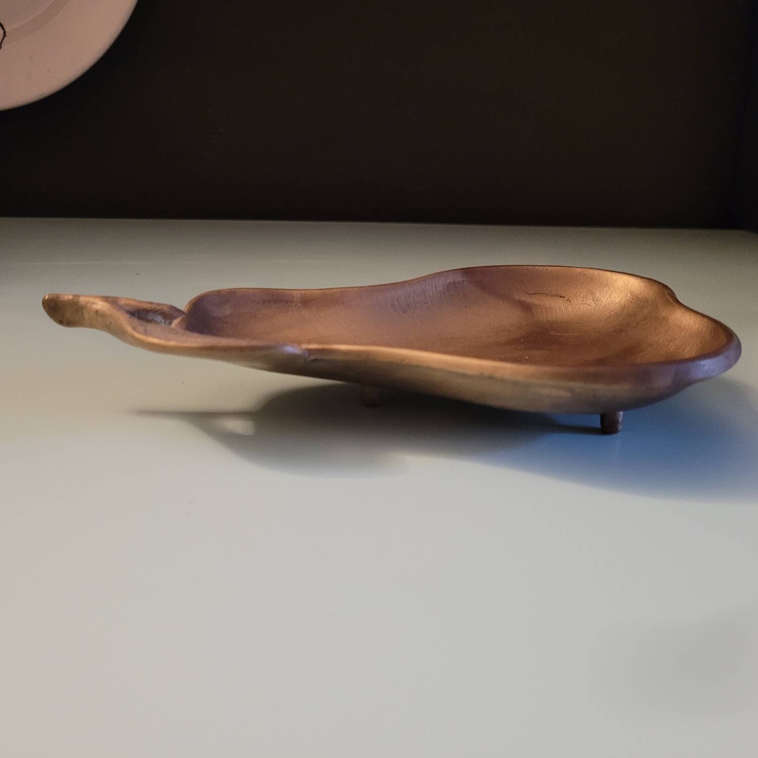 Brass-plated bronze pear-shaped pocket emptier – organic design – 1960s