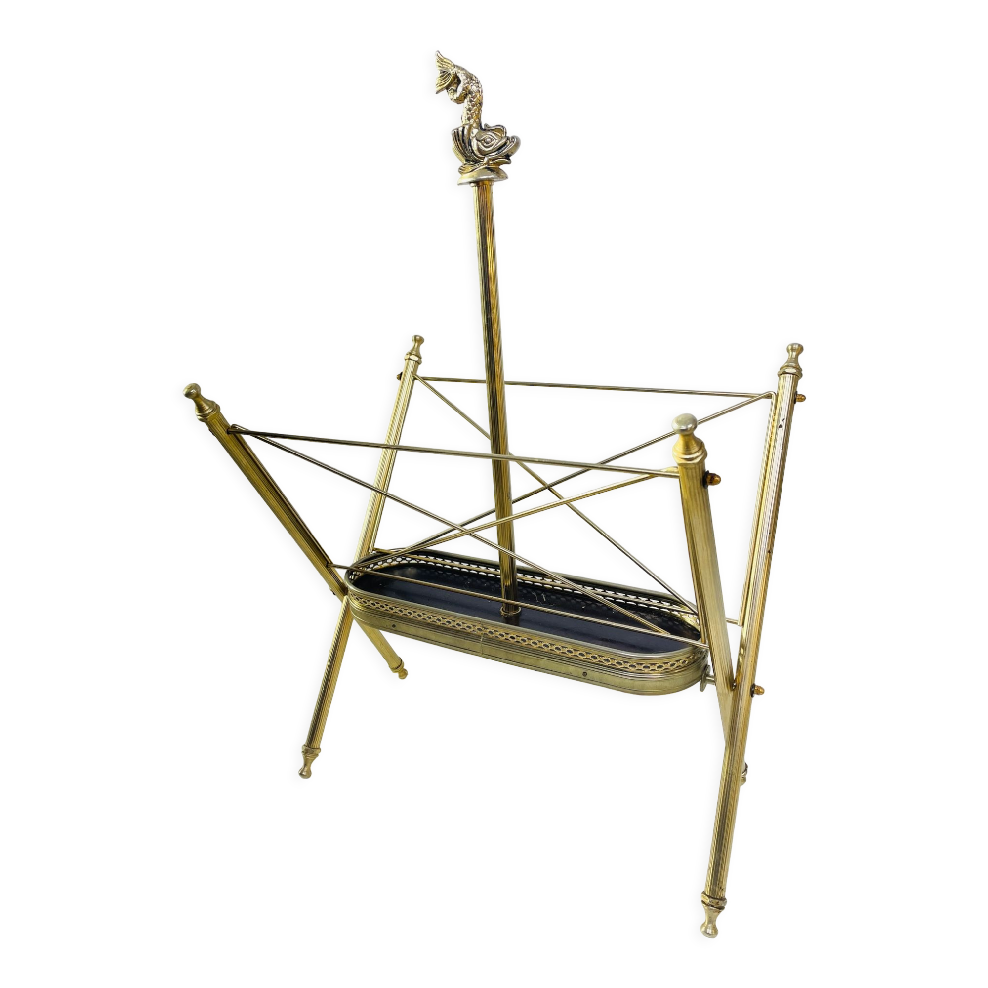 Porte-revues vintage n laiton néo classique