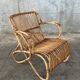 Fauteuil en rotin vintage 1950