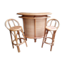Rattan bar with two stools