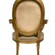 Louis XVI style gilded wood armchair, late 19th or early 20th century