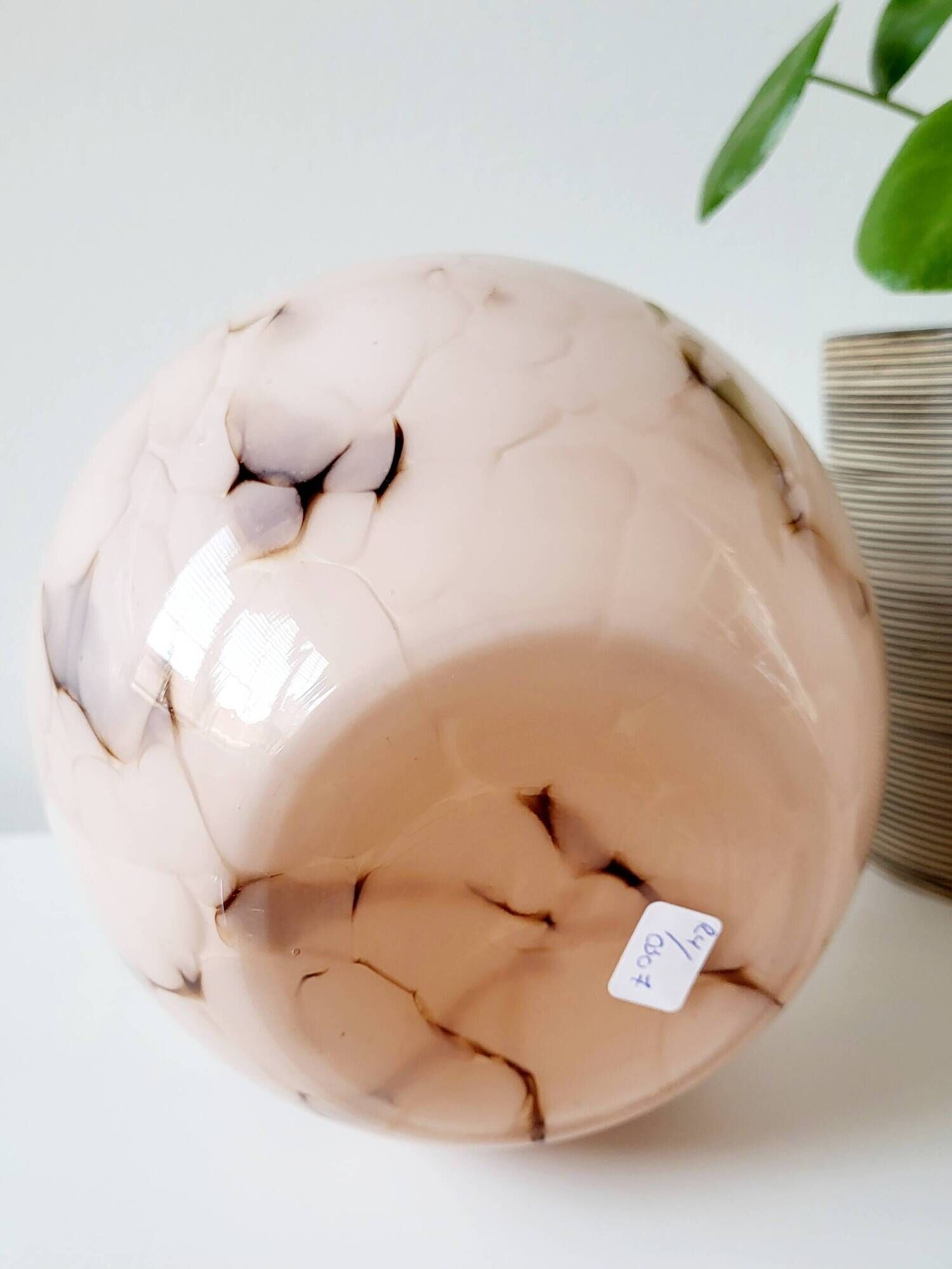 Art deco opaline glazen vaas, Verreries de Scailmont, Henri Heemskerk