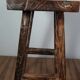 Pair of bar stool in cerused teak beautiful patina 74x50x26 cm.