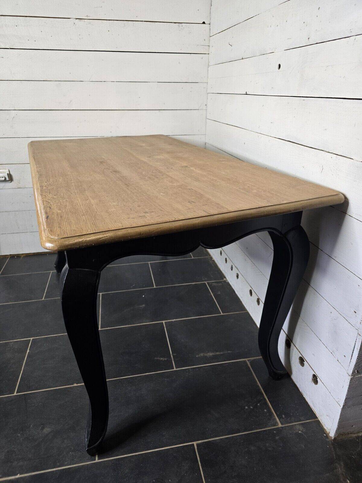 Louis xv style table in black patinated oak