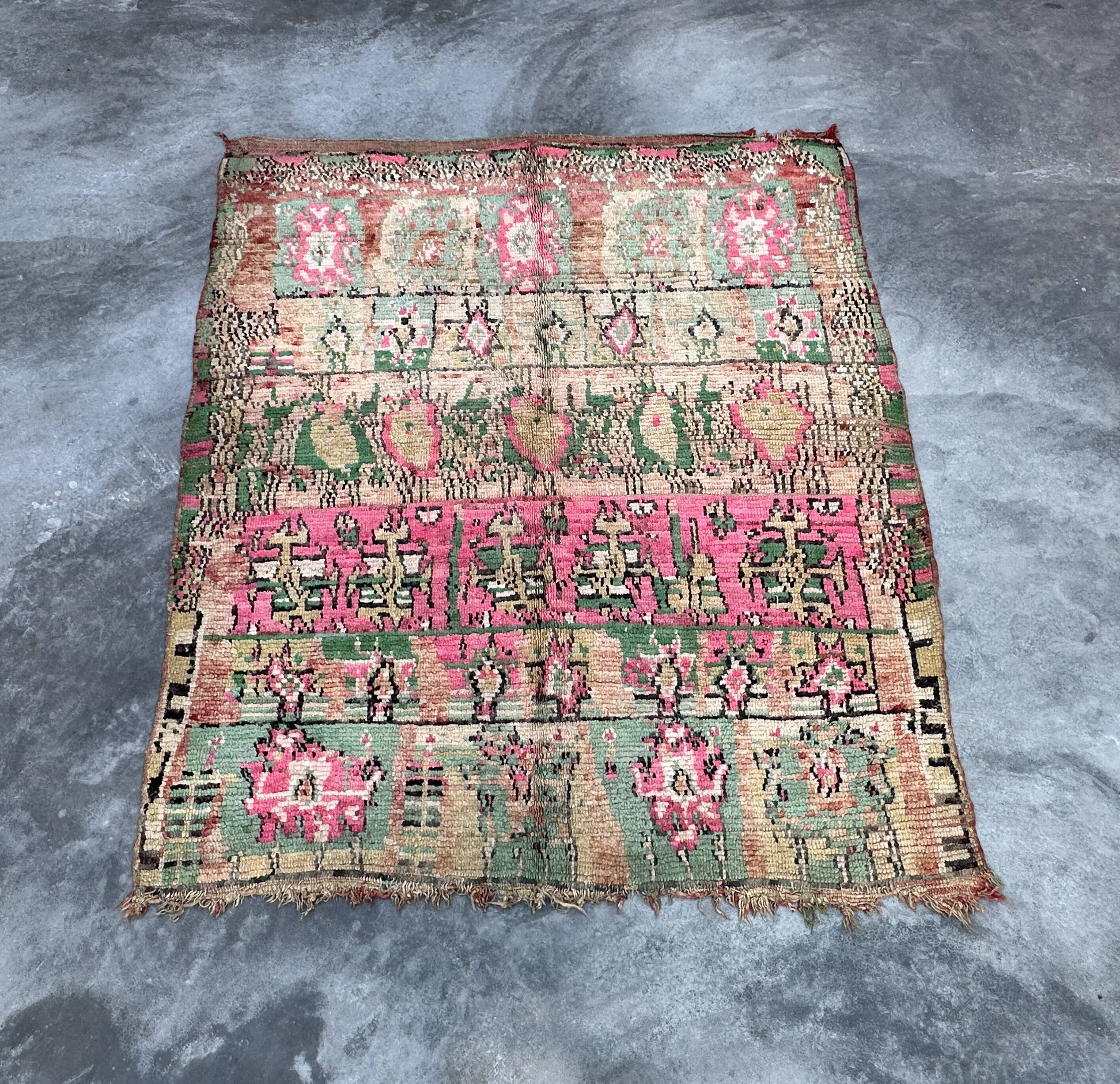 Neutral Boujad Moroccan rug - 202 x 173 cm