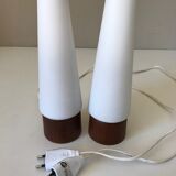 Pair of Philips teak lamps 60s