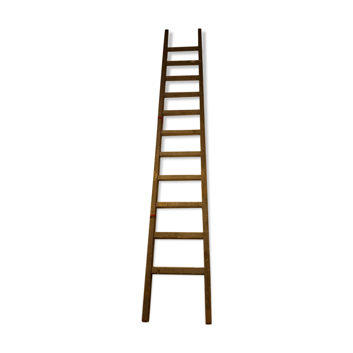 Old wooden flat roof ladder
