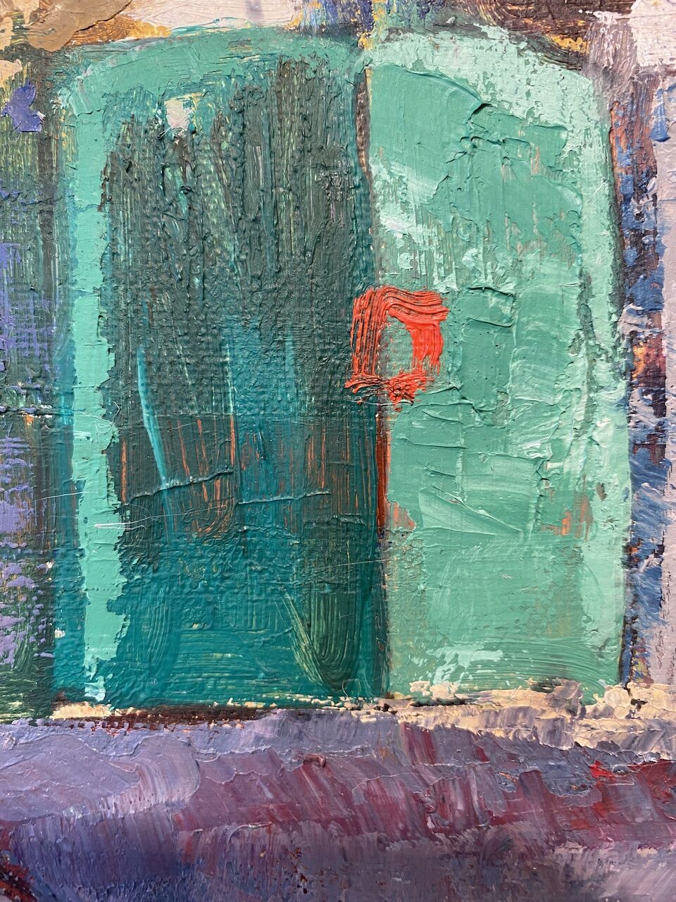 Old painting, urban landscape, 70s