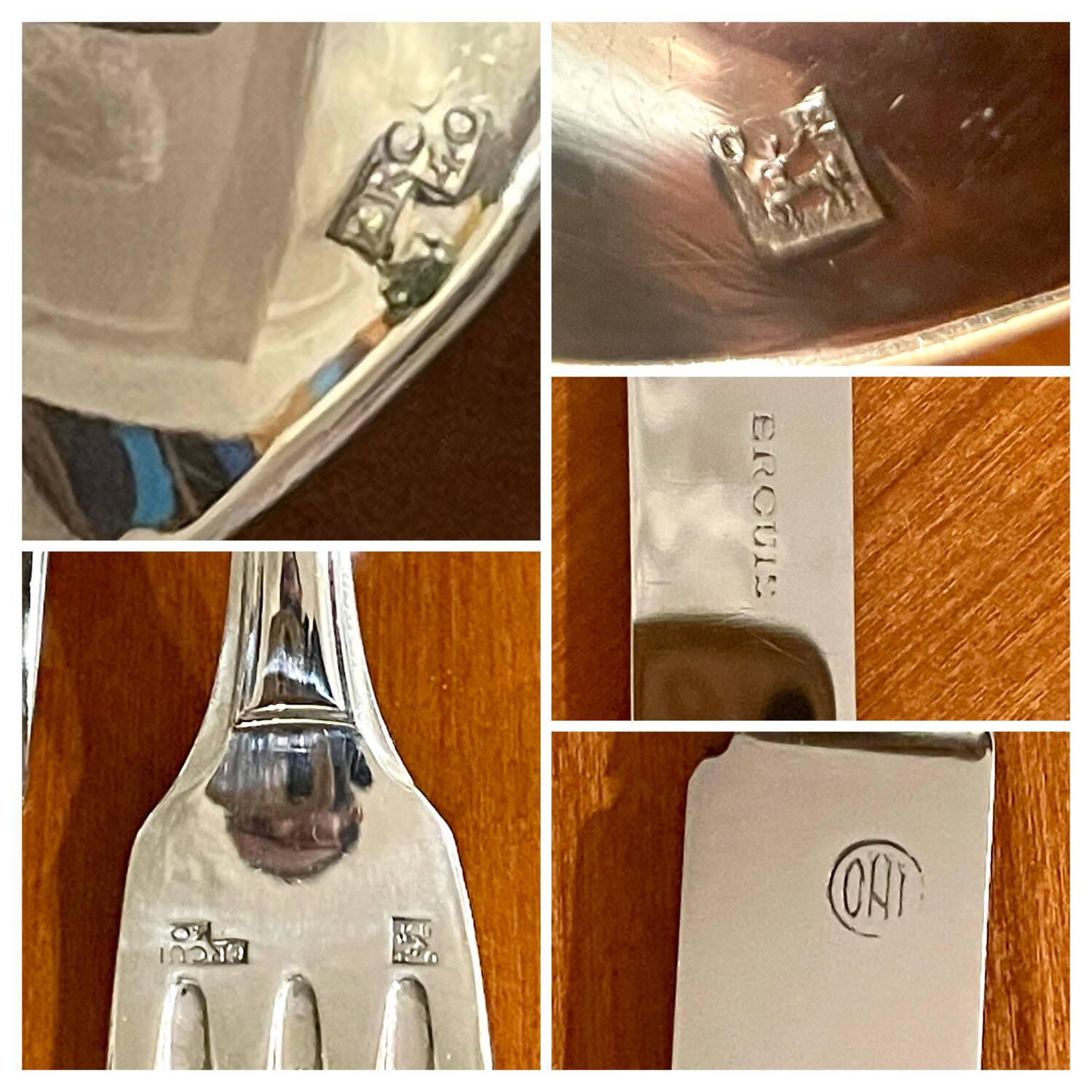 Ercuis, dessert cutlery, fruit and cheese, 36 art deco pieces