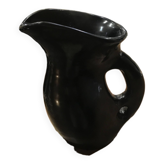 Vallauris matte black ceramic pitcher