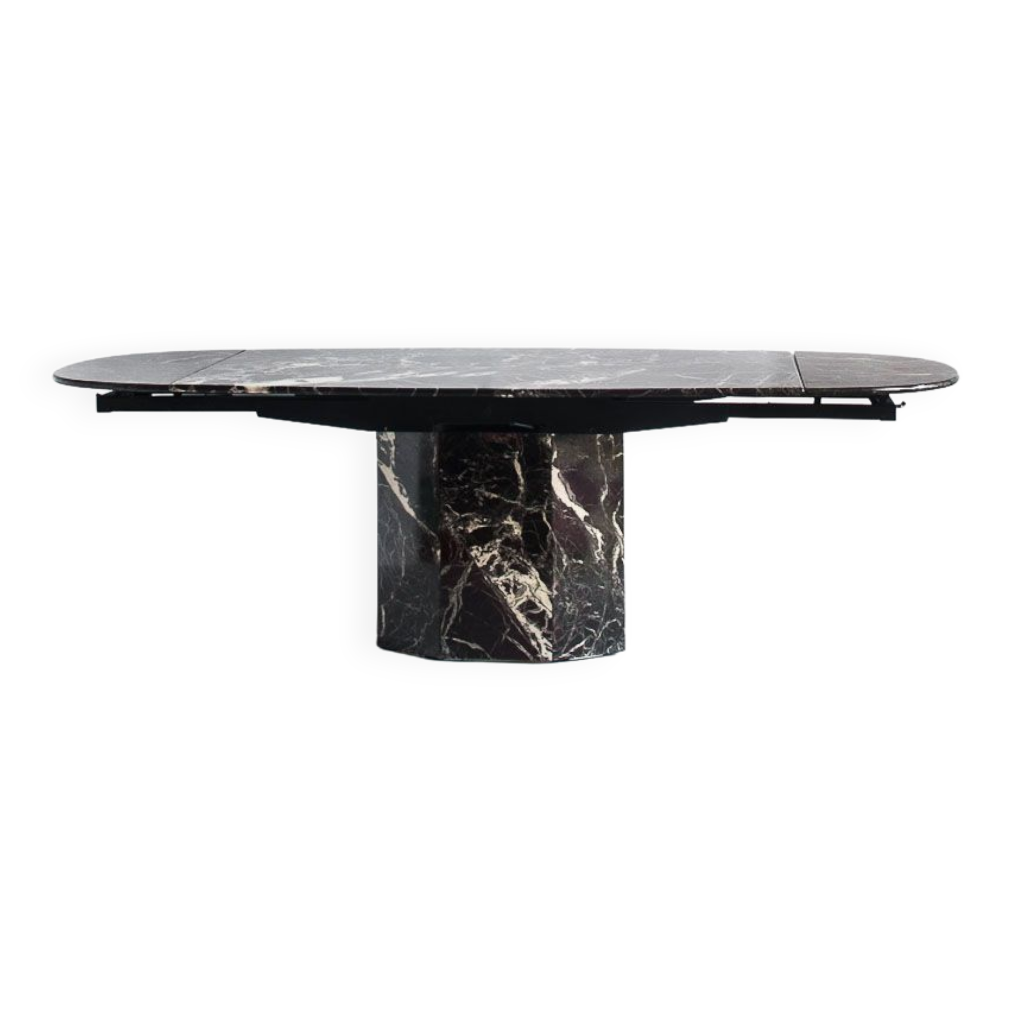 Vintage marble dining table with two extensions, Italy, 80's