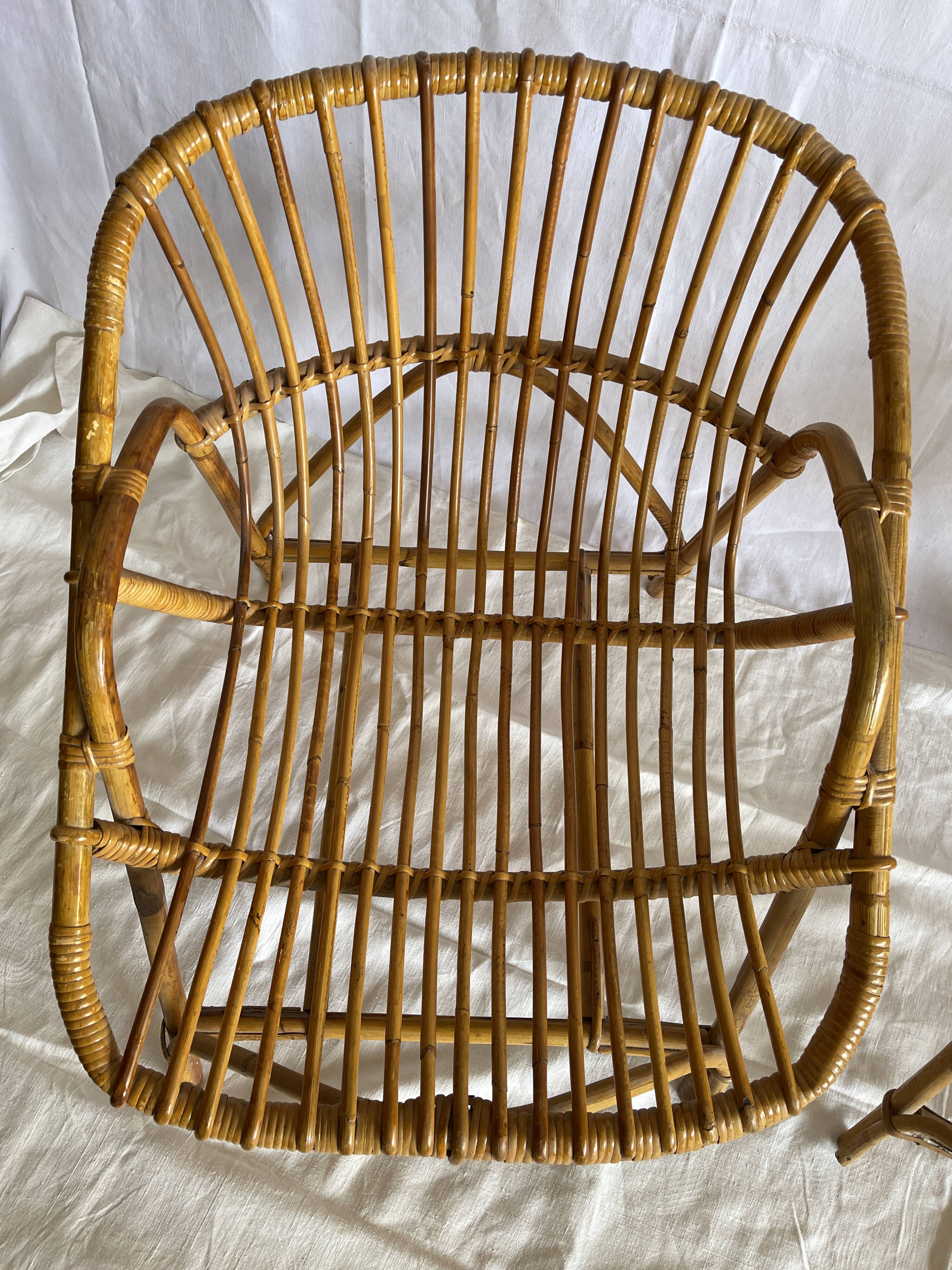 Pair of rattan basket chairs