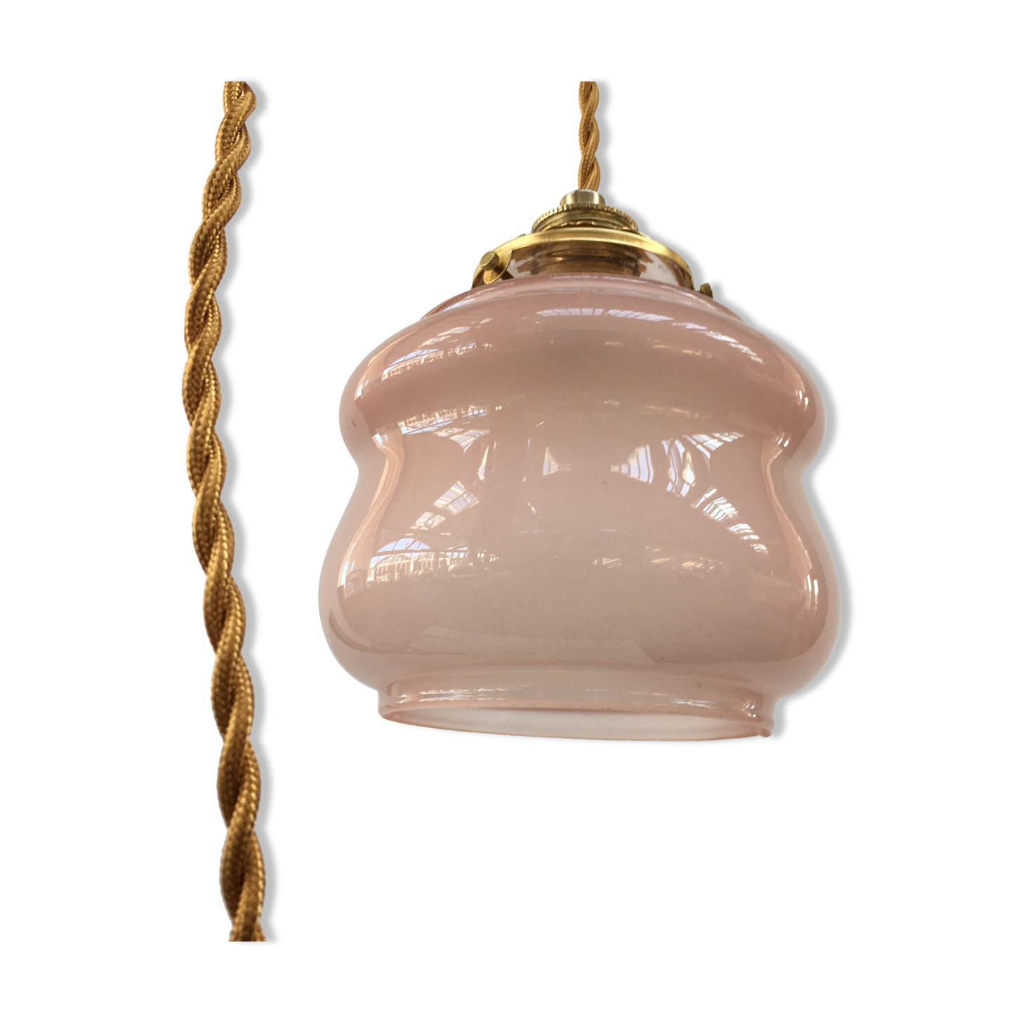 Pink glass walking lamp