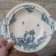 Shallow round plate Boch Frères model Regent with arabesque and foliage decoration.