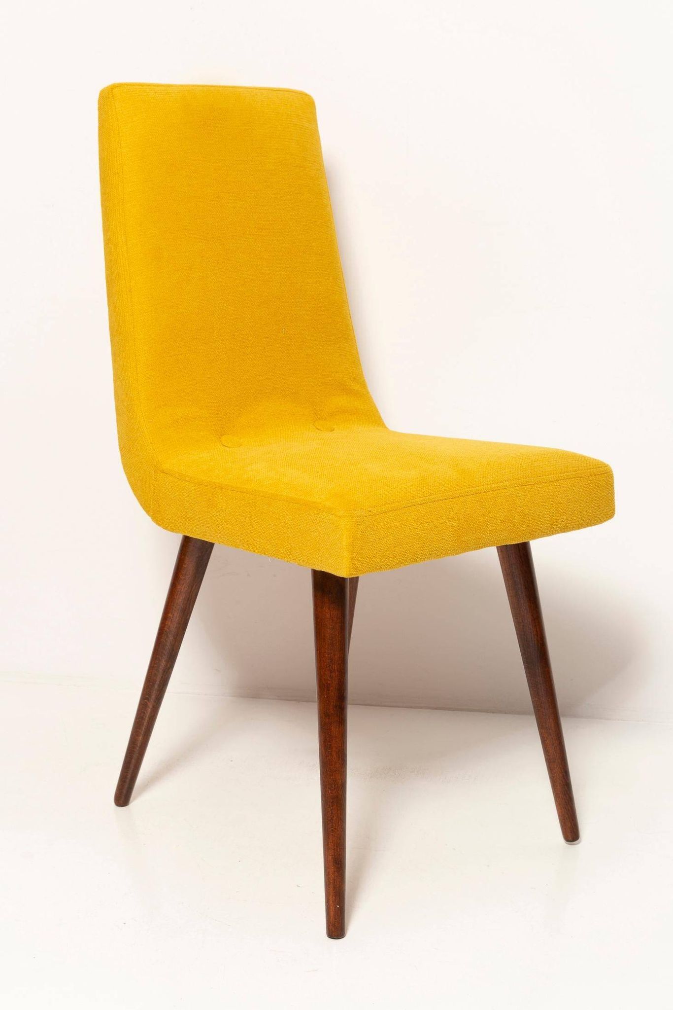 Mustard wool chair from the mid-century, Rajmund Halas, Europe, 1960s.