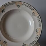 Set of 7 antique deep plates from Longwy, "Savigny" model, in good condition.