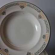 Set of 7 antique deep plates from Longwy, "Savigny" model, in good condition.