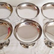 Set of 6 vintage ice cream cups on foot, in 18/10 stainless steel (ref 18)