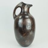 ruscha art VASE jug drip glaze shades of purple black brown 1970 80s