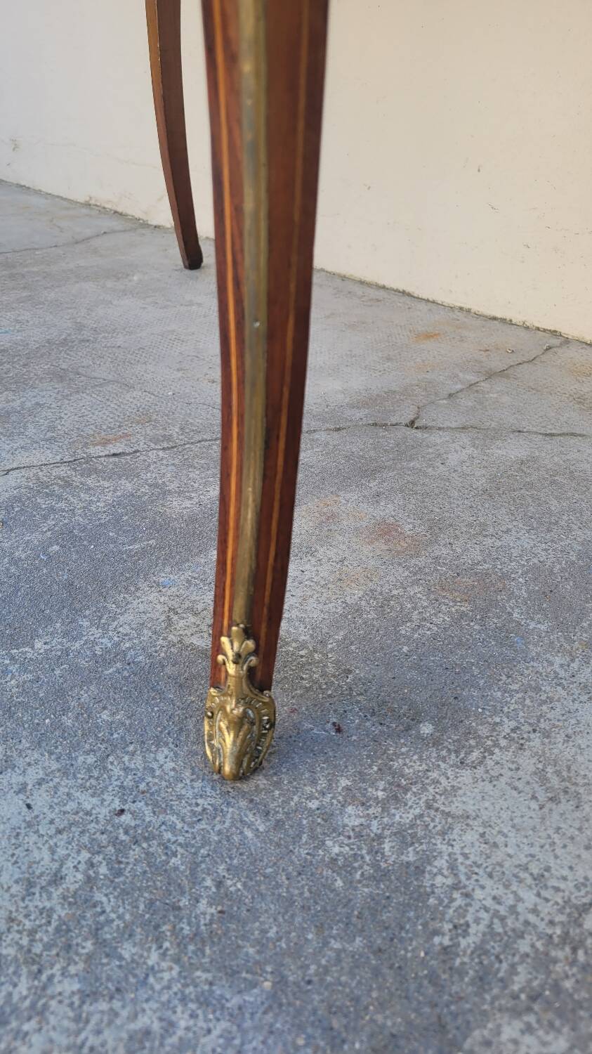 Napoleon III violin-shaped middle desk table 19th in marquetry