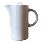 Large white teapot / pitcher and shades of blue in vintage Salins France ceramic