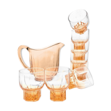 Pink glass lemonade serving