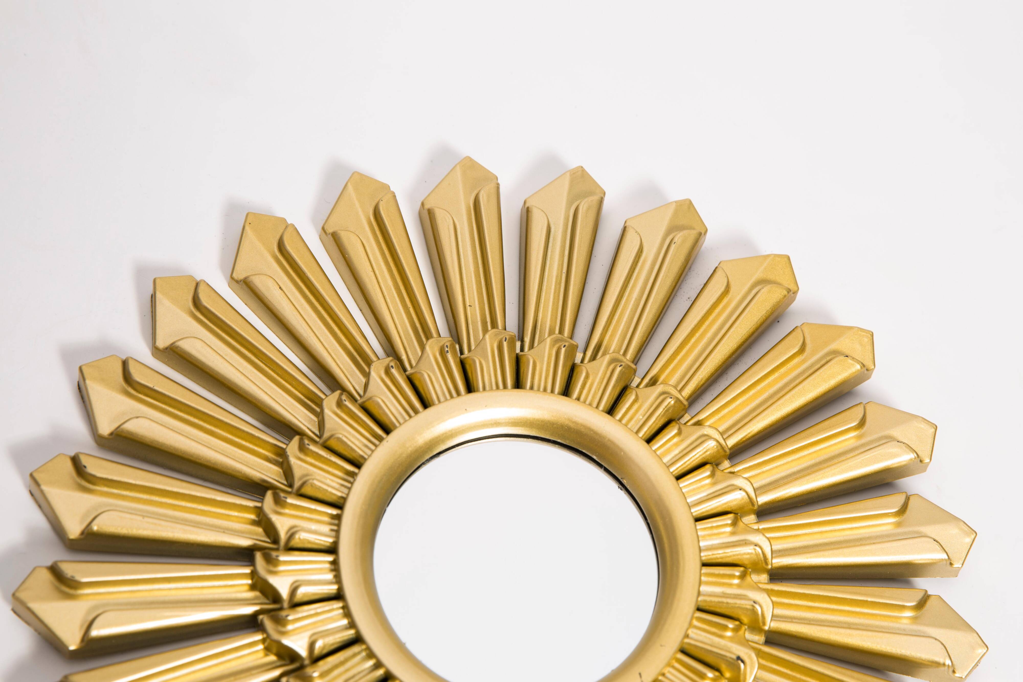 Miroir petit soleil italien vintage doré milieu du siècle, Italie, années 1960