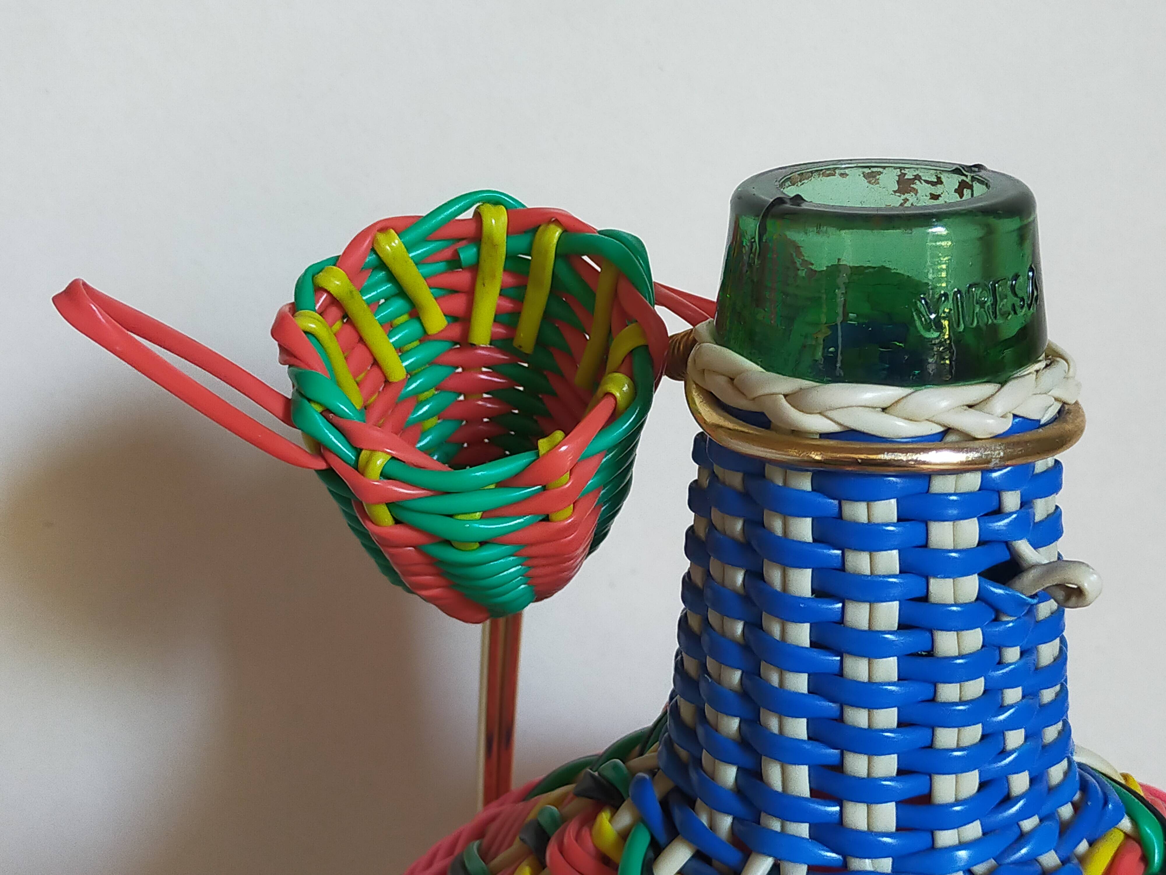 Dame-Jeanne scoubidou vintage 4 liters