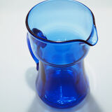 Set pichet et tasse en verre bleu scandinave