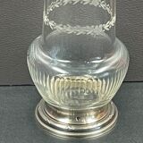 Vase in cut glass engraved solid silver mount Minerva Louis XVI