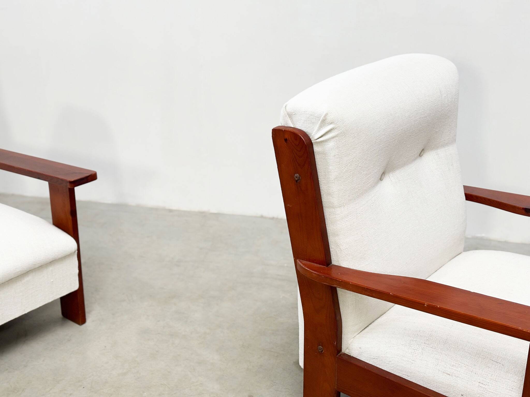 Ensemble de deux chaises longues brutalistes
