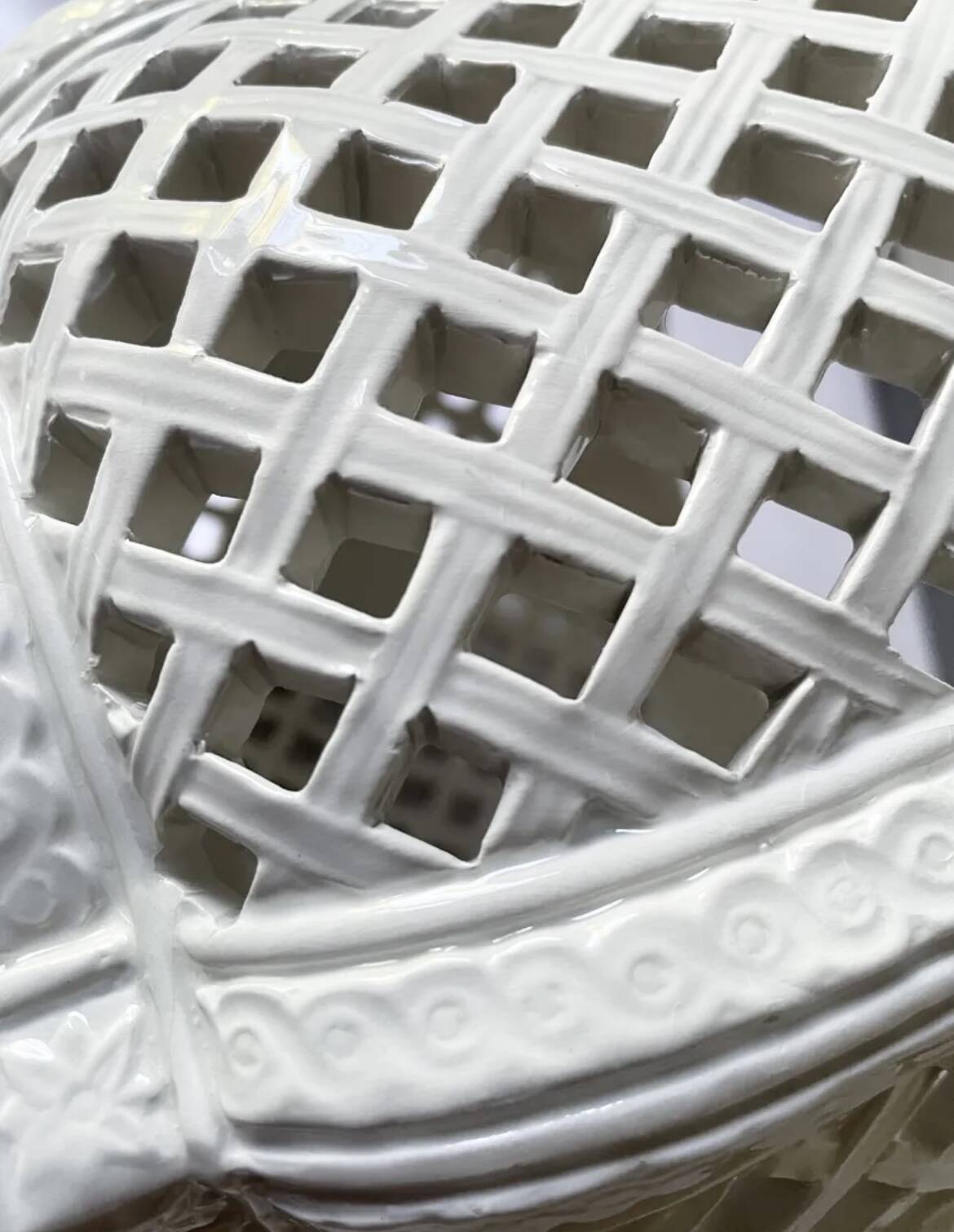 Openwork planter in Italian earthenware