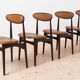 Mid Century Modern Dining Set, Round Table with 4 Fredrik Kayser Chairs