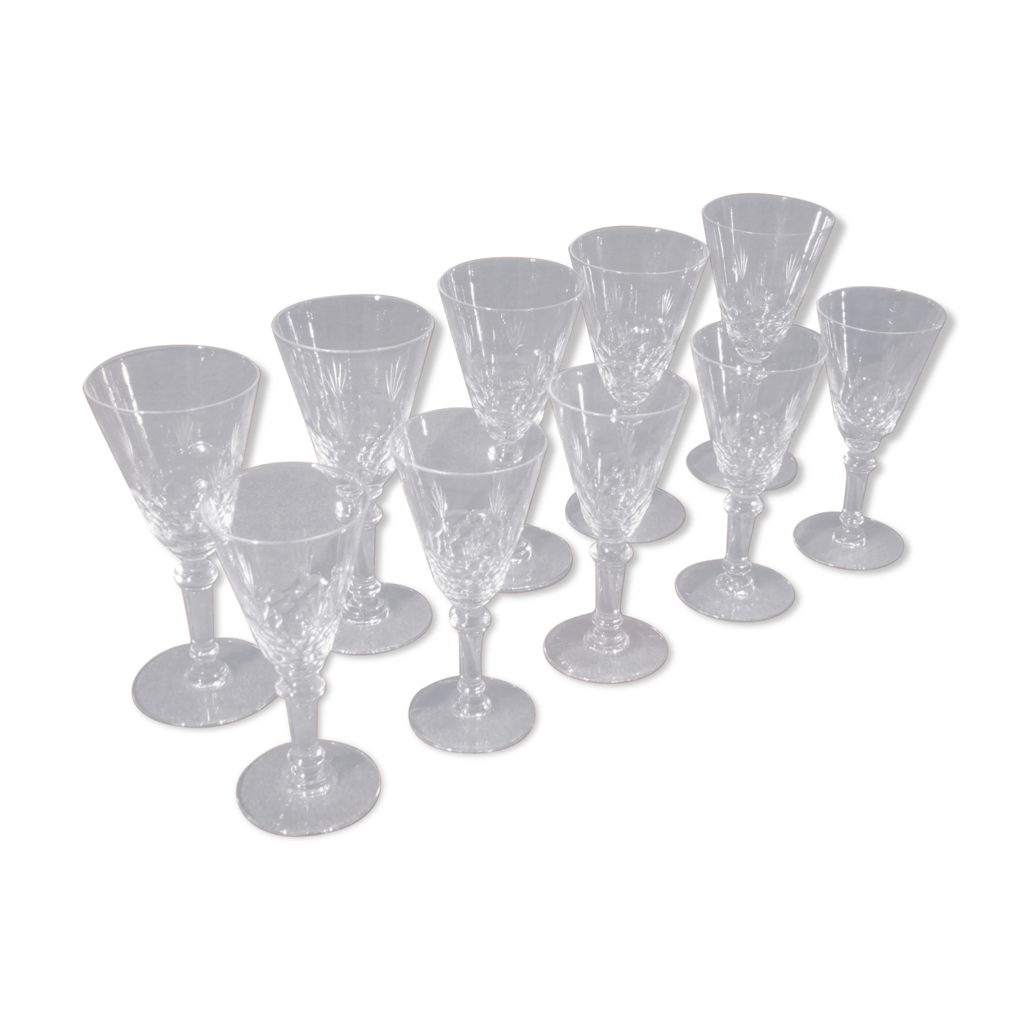 10 crystal cut crystal glasses
